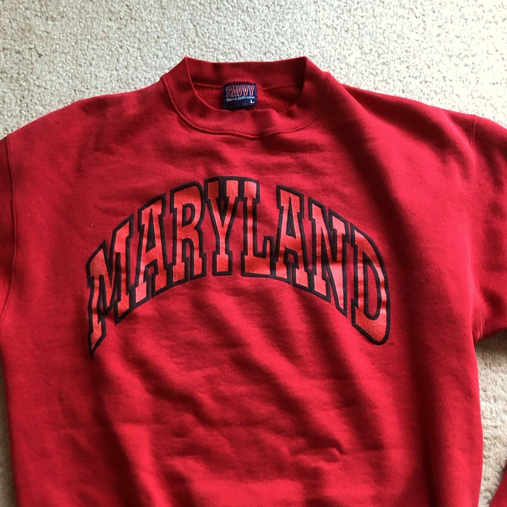 Vintage University of Maryland Red Crew Neck